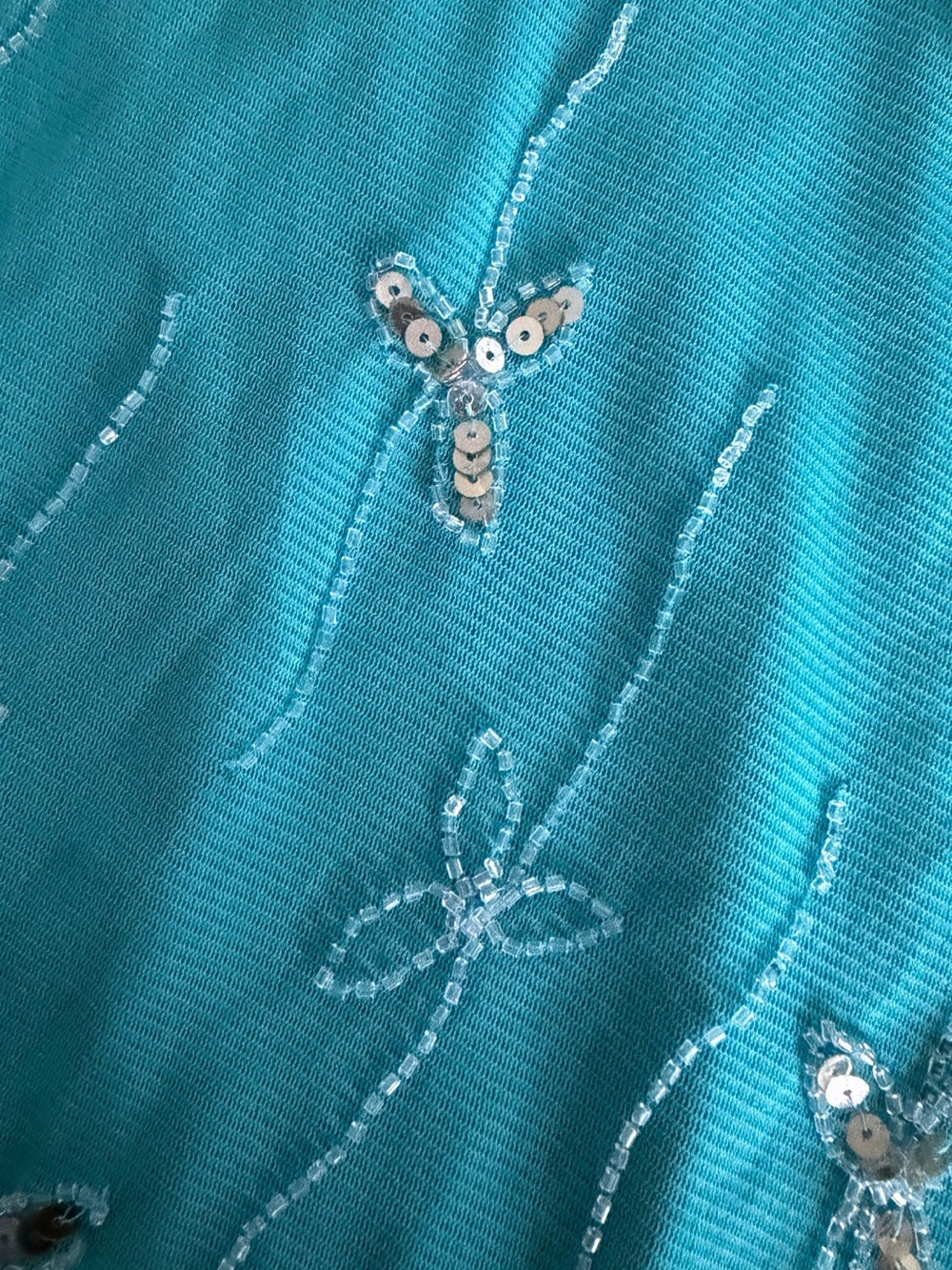 Lipstick Vintage Turquoise Sequin Halter Top - Picture 6 of 8